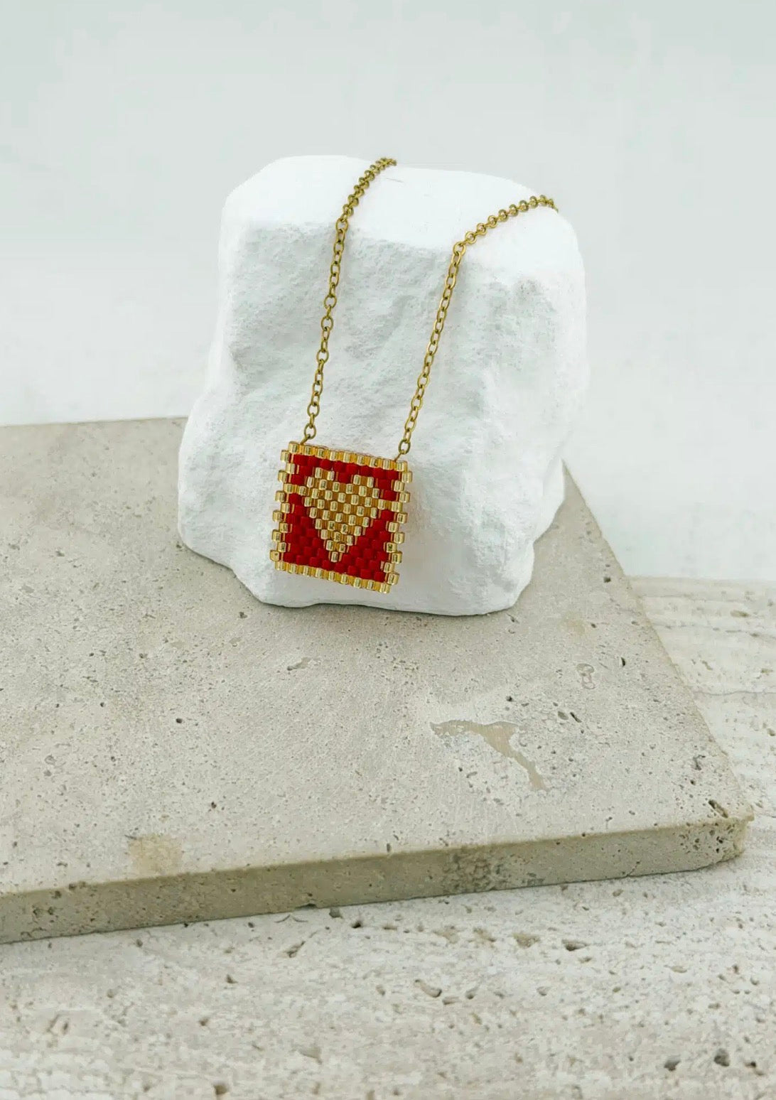 Red Heart Charm Κόκκινο Χρυσό (Ανοξείδωτο Ατσάλι )